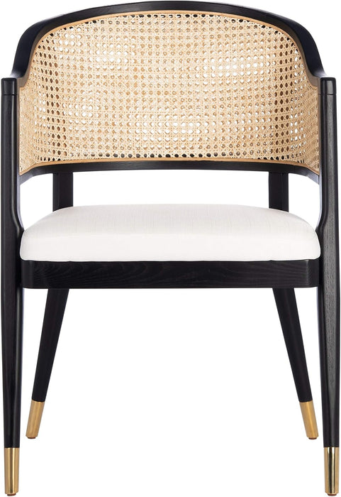 Couture Home Collection Rogue Black/Natural Rattan Living Room Dining Accent Chair (Fully Assembled) SFV4106A