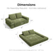 Green ThreeInOne Convertible Sleeper Sofa Bed Studio