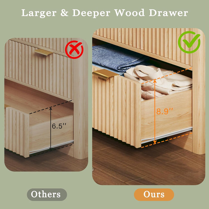 53-Inch-Width-Enhanced 7-Drawer Dresser Durable Solid