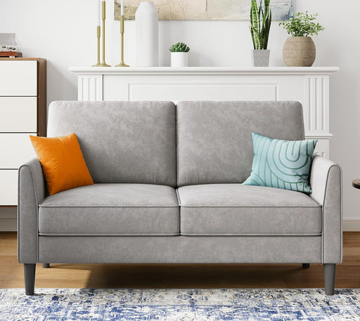 Grey Small Loveseat Sofa for Living Room & Bedroom