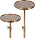 Engles Traditional Adjustable-Height Pedestal Drink Table, 10 X 10 X 30, Polished Brass, Vintage round Living Room Pedestal Table for Indoor Plant Stand with Protective Tabletop Lip