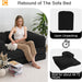 FourInOne Futon Sofa Bed Black Foldable LoungeChair