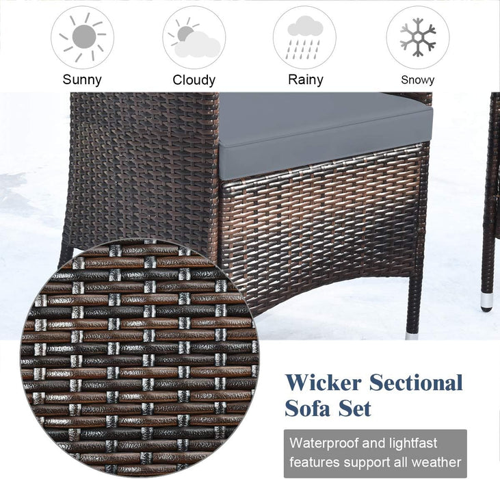 8PCS Rattan Patio Furniture Set