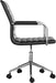 Taytum Swivel Task Chair with Armrests for Home Office in Black Faux Leather with Polished Nickel Frame
