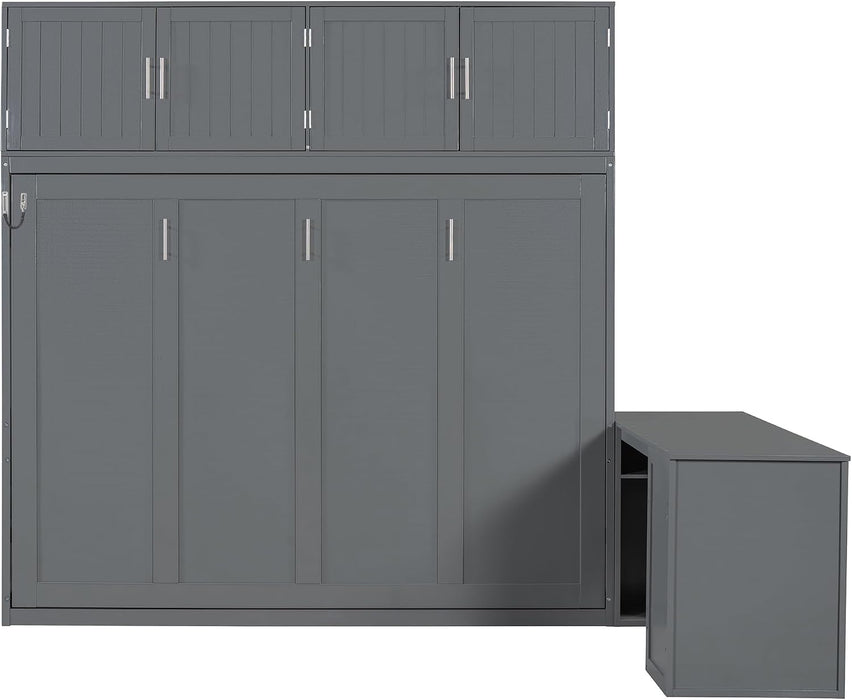 Queen Size Murphy Bed WithIntegratedStorageCabinets