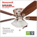 Ceiling Fans Glen Alden, 52 Inch Classic Flush Mount Indoor LED Ceiling Fan with Light, Pull Chain, Quick-2-Hang Dual Finish Blades, Reversible Motor - 50182 (Brushed Nickel)