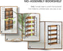 No Assembly Folding Bookshelf Book Shelves, 5-Tier 48"" H Collapsible Foldable Bookcase Storage Industrial Shelf for Living Room Bedroom Office
