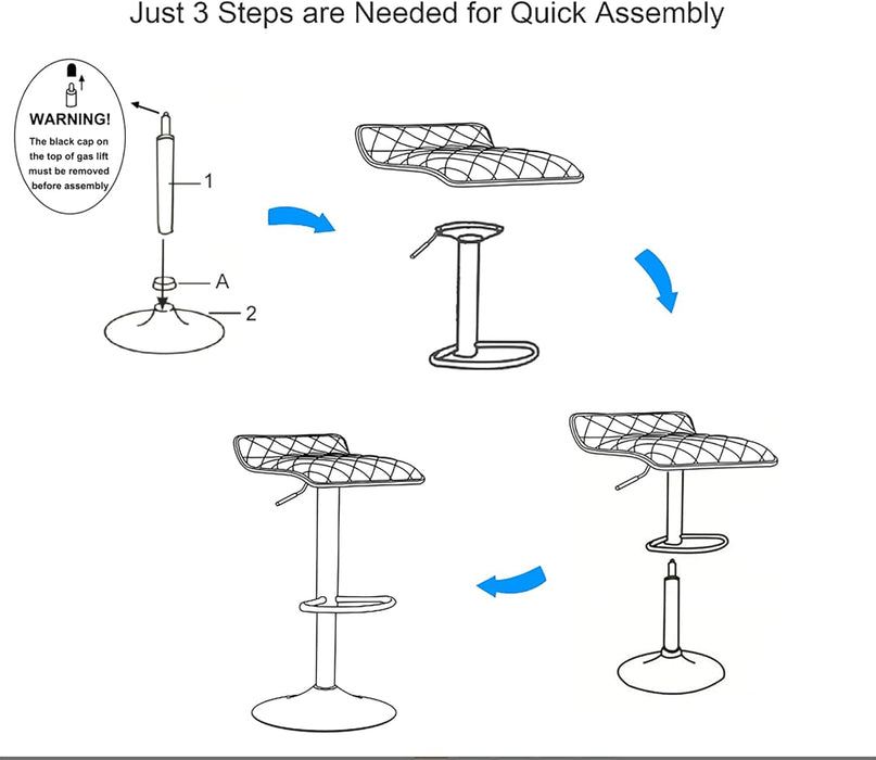 Adjustable Bar Stools Set of 2, Bar Height Stools for Kitchen Counter