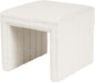 Modern Channel Tufted Ottoman Home Décor|Ottoman for Living Room & Bedroom - Cream Boucle