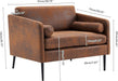 Oversized Bronzing Upholstery Club Chair Metal Legs