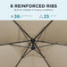 10FT Offset Patio Umbrella, Cantilever Hanging Umbrella with Infinite Tilt, Fade-Resistant Water-Repellent Canopy & Cross Base for Yard, Garden & Deck