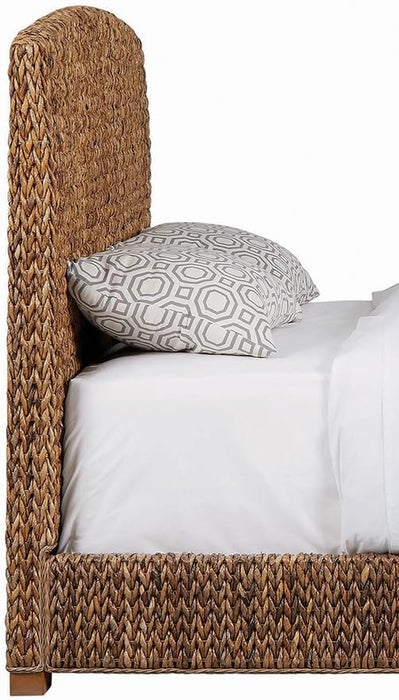 Laughton Coastal 55-Inch Hand Woven Banana Leaf Panel Headboard for Bedroom Queen Size Amber 300501QB1