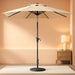 9 Ft 2-Tiers Patio Umbrellas Outdoor Table Market Umbrella W/Push Button Tilt/Crank, 8 Sturdy Ribs, UV Protection Waterproof Sunproof(Beige)