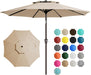 9 Ft 2-Tiers Patio Umbrellas Outdoor Table Market Umbrella W/Push Button Tilt/Crank, 8 Sturdy Ribs, UV Protection Waterproof Sunproof(Beige)