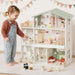 Wooden Dollhouse Playset With Eight Rooms Accessories