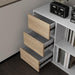 L Shape Computer Desk with 3 Drawers and 2 Shelves, Home Office Desk Corner Small Desk with Storage Cabinet for Writing Study Executive – Walnut and White