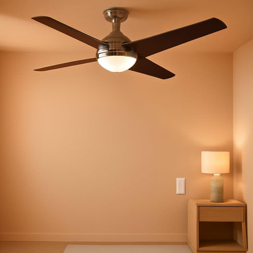 Ceiling Fans Neyo, 52 Inch Contemporary Indoor LED Ceiling Fan with Light, Remote Control, Modern High Performance Blades, Reversible Motor Model- 51803 (Brushed Nickel)