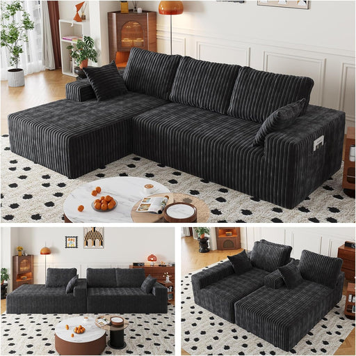 108-Inch Modular Sectional Couch With Oversized Chaise