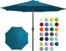 9FT Outdoor Patio Umbrella, Market Umbrella, Lake Blue