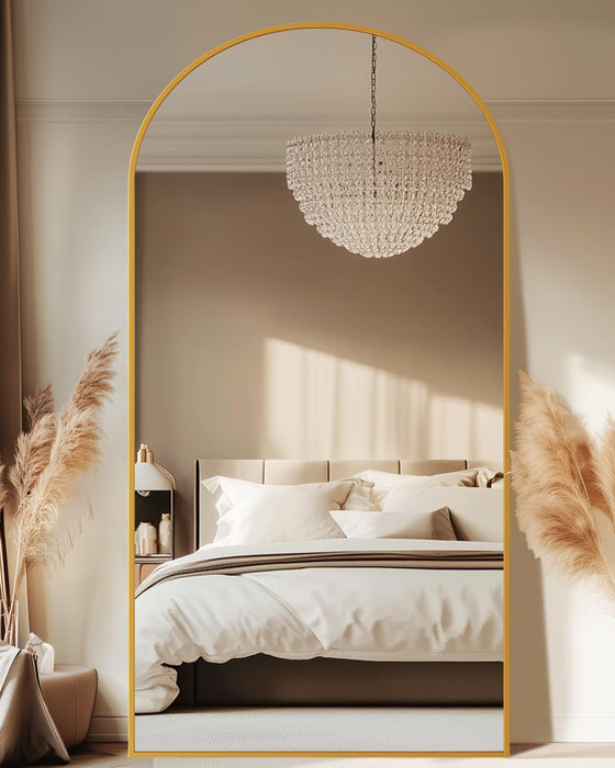 Floor Mirror, 78"×38" Full Length Mirror with Stand for Bedroom Living Room, Gold