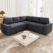 85 Inch Modular Sectional Sofa with Pull Out Bed, Chenille L Shaped Sectional Sofa with USB Ports/Reclining Backrest/Storage Seats, Tool-Free Assembly, Sofa Couch for Living Room Dark Grey