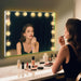 Hollywood Vanity Mirror with Lights, 23"X18" Lighted Makeup Mirror for Desk/Wall Mount with 15 Led Bulbs, 3 Lighting Modes for College Dorm, Bedroom & Dressing Room (White)
