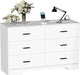 White 6-Drawer Dresser with Power Outlets