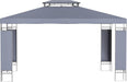 10' X 13' Patio Gazebo, Double Roof Outdoor Gazebo Canopy Shelter with Screen Decorate Corner Frame, for Garden, Lawn, Backyard and Deck, Gray