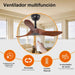 36 Inch Contemporary Black Walnut Outdoor Fan