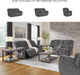Foreside Contemporary Stain Resistant Manual Reclining Sofa, Gray