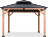 Wood Gazebo 11X11 - Outdoor Patio Wooden Gazebo with Hardtop Metal Double Roof for Garden, Backyard and Deck (Double Roof)