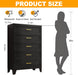 Metal Dresser Black Tall Dresser for Bedroom, 53.54" H 5 Drawers Dresser, Closet Dressers & Chests of Drawers for Hallway