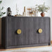 55" Fluted Buffet Sideboard Cabinet with Storage, Modern Mid-Century Buffet Cabinet with Adjustable Shelves, for Kitchen,Living Room,Entryway,Coffee Bar Cabinet (Dark Black Walnut)