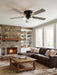 52 Inch Vintage Ceiling Fan with Light and Remote Control | Flush Mount Chandelier Fandelier Rustic with 6 Speeds 5 Reversible Blades for Bedroom Kitchen Dining Room