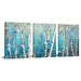 3 Pieces Tree Bird Canvas Wall Art Abstract Love Birds on White Birch Forest Nature Landscape Teal and Grey Picture for Bedroom Home Office Decor Ready to Hang 16X12Inchx3Pcs (Teal)