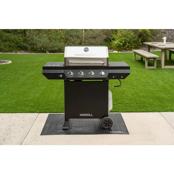 4-Burner Propane Gas Grill in Black with Stainless Steel Main Lid