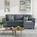 Gray Linen Sectional Sofa with Pillows