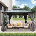 12x12 Hardtop Gazebo Featuring Aluminum Frame Netting