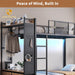 IndustrialGrade Brown Metal Twin Over Twin BunkBedStorage