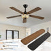52" Tiffany Style Ceiling Fans with Lights, Red Dot, Black