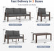 Aluminum Outdoor Patio Furniture Set 7-Seat Metal Patio Conversation Sets with Coffee Table and Water-Resistant Cushions, Modern Patio Sectional Sofa for Porch, Deck, Backyard, Poolside