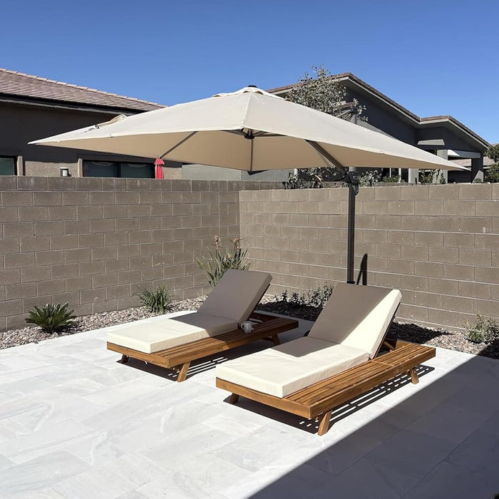 Patio Umbrella 10' X 10' Wind Resistant 5 Tilt Positions Beige
