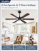 52 Inch Ceiling Fans No Light with Remote, Modern Ceiling Fan without Light, Dual Finish 6 Blades, Reversible Quiet DC Motor, 6 Speed, Large Ceiling Fan for Indoor or Covered Outdoor, Black