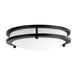 Flaxmere 12 In. Matte Black Dimmable Integrated LED Flush Mount Ceiling Light with Frosted White Glass Shade