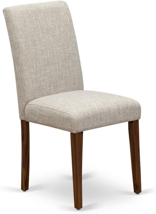 ABPNT35 Abbott Classic Parson Chairs - Doeskin Linen Fabric Padded Dining Chairs, Set of 2, Natural