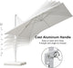 Cantilever Patio Umbrella 10' X 10' White Aluminum Frame, White