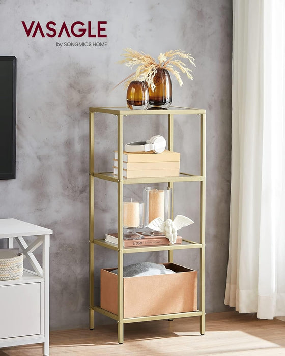 UltraSlim Bookshelf Gold Frame Modern Display Unit