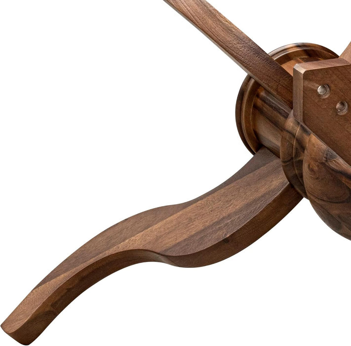 FE6-0N-TP round Breakfast Table with Acacia Wood Top and Elegant Pedestal Base - Antique Walnut Finish
