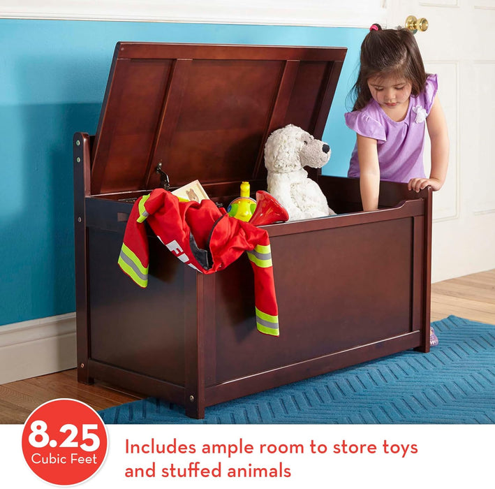 Espresso Contemporary Toys Chest Safety Hinged Lid