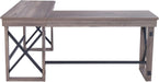 LYS L-Shaped Industrial Desk - Gray Oak Top - 29.50" Height X 67" Width X 52.13" Depth